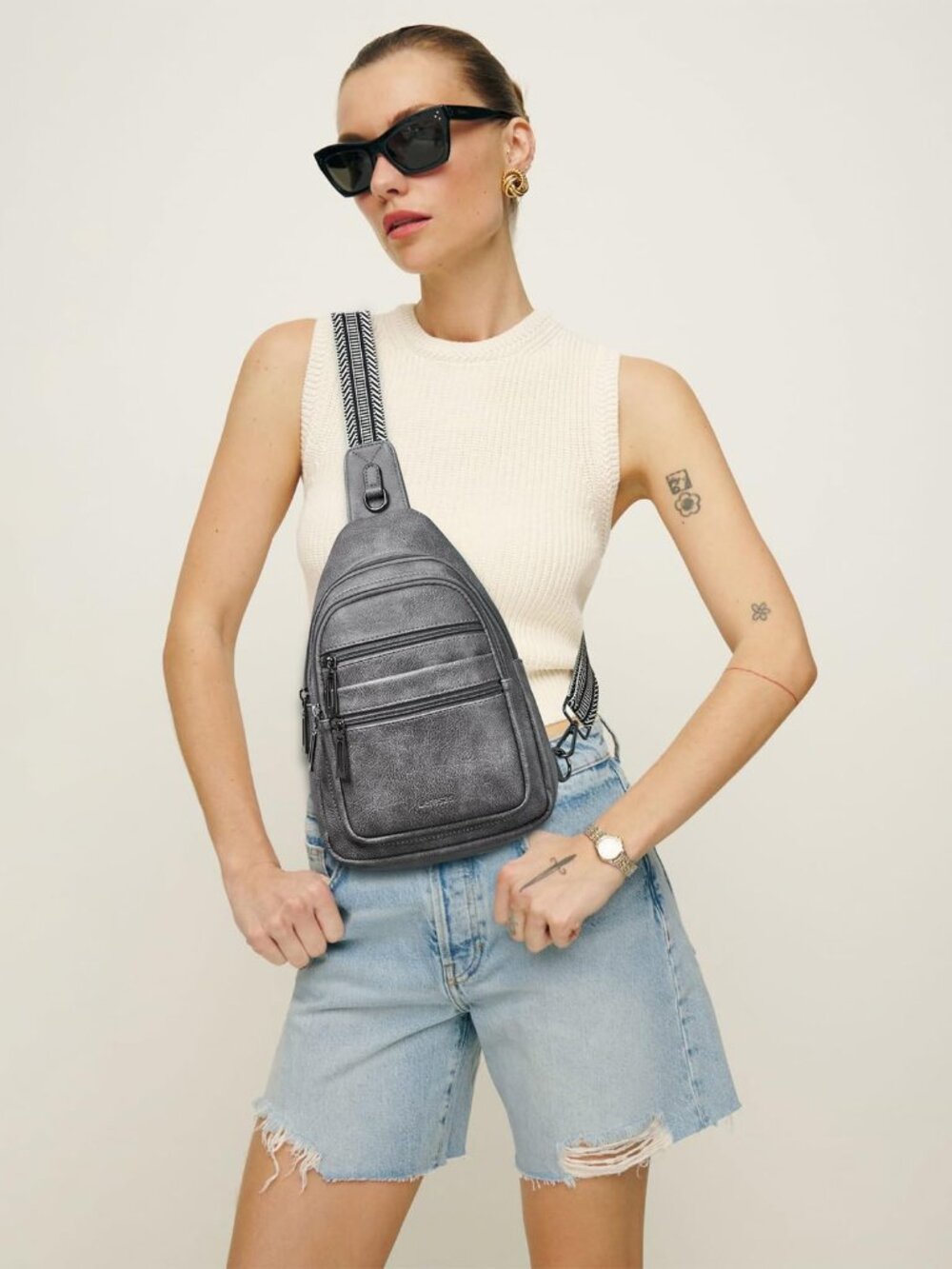 Sling Bag for Women Crossbody Bags Sling Purse Cross Body Backpack Vegan Leather - Picture 2 of 9